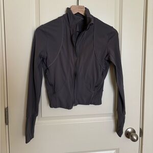 Paragon gray cropped full-zip jacket